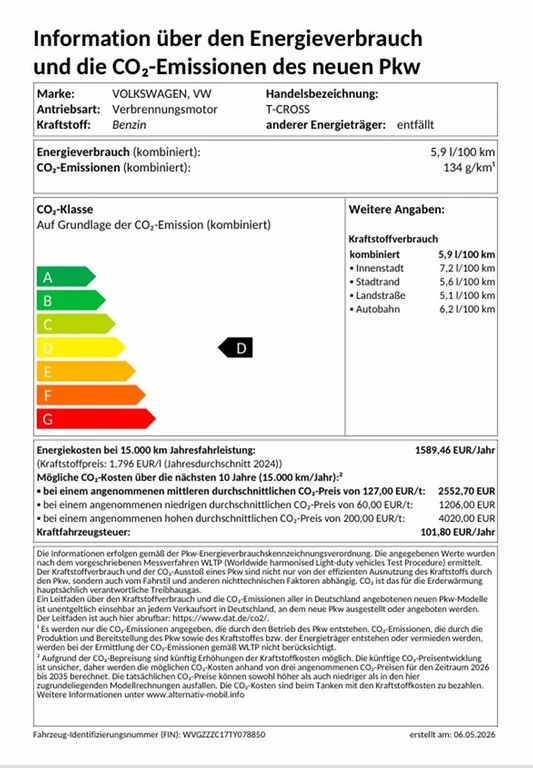 Volkswagen T-Cross 1.0 TSI DSG R-Line AHK, RFK, Navi VWL