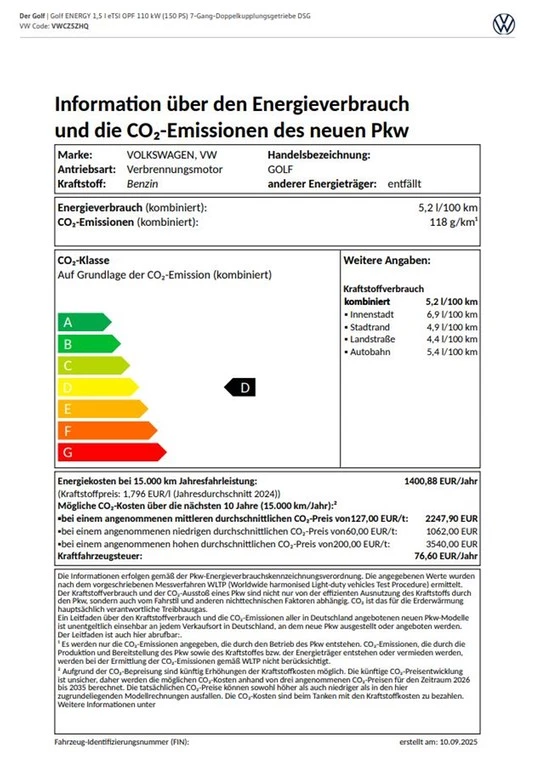 Volkswagen Golf 8 FL 1.5 eTSI Energy AHK, RFK, Navi VAL
